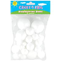 Bolas de Poliestireno Arte para Niños – paquete de 32 – Tamaños variados – Manualidades – Modelado